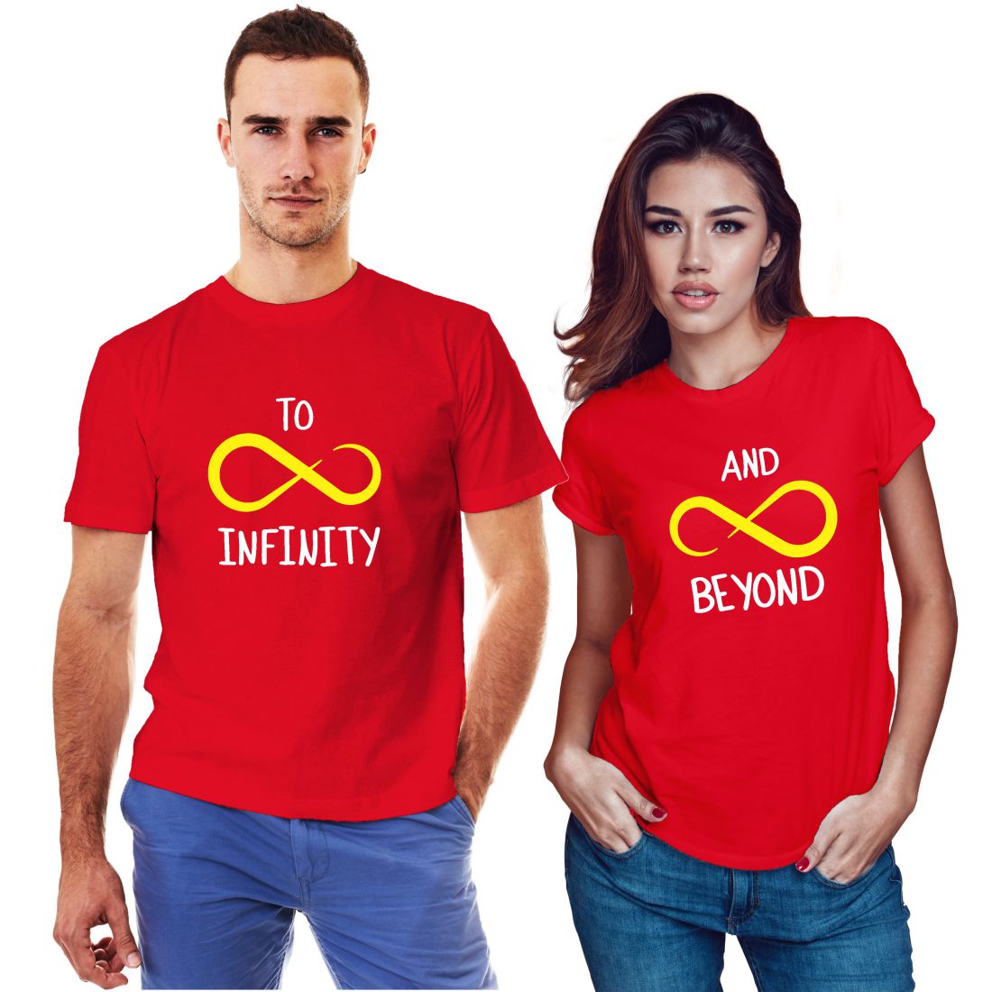 red couple t shirt